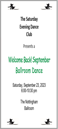 Saturday Evening Dance Flyer